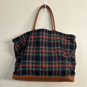 Saks Fifth Avenue Tartan Tote Bag
